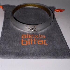 Beautiful Alexis Bittar Lucite Bangle Bracelet w/ Crystal Embellishments